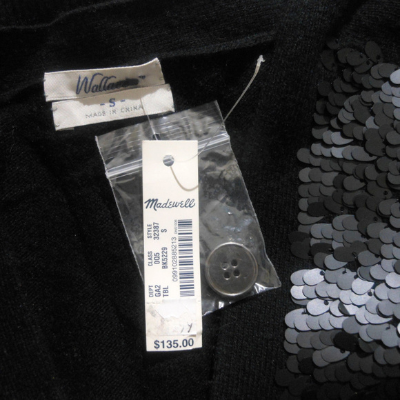 MADEWELL Black Sequin Cardigan Sweater NWT $135 - Picture 8 of 8